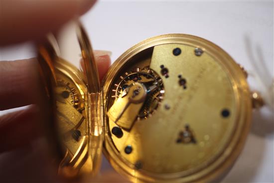An Edwardian 18ct gold keyless lever open faced pocket watch by Sharman D. Neill,